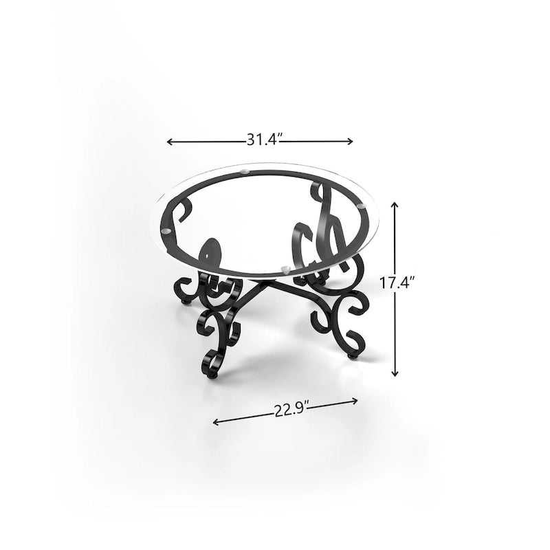 3-Piece Tempered Glass Coffee Table Set with Round Side Tables