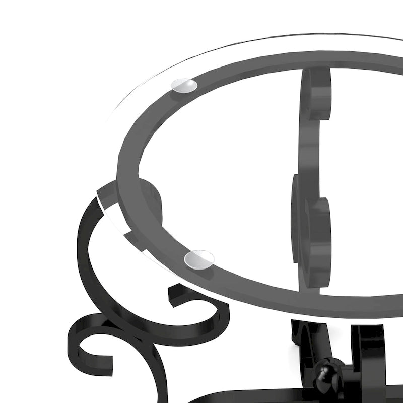 3-Piece Tempered Glass Coffee Table Set with Round Side Tables