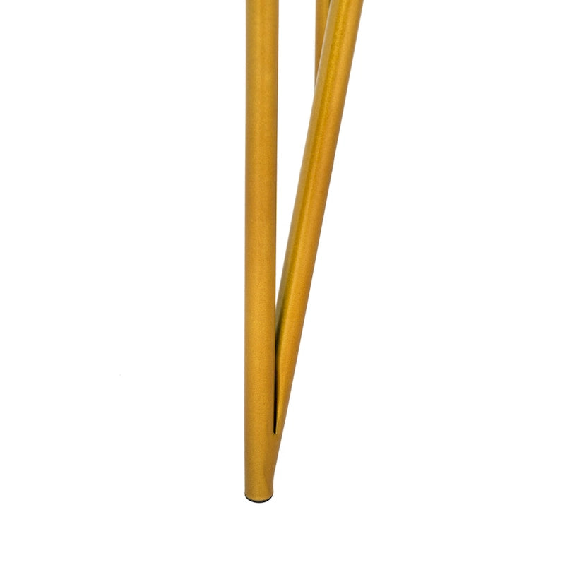 Modern Pine 2-Drawer Desk with Gold Hairpin Legs