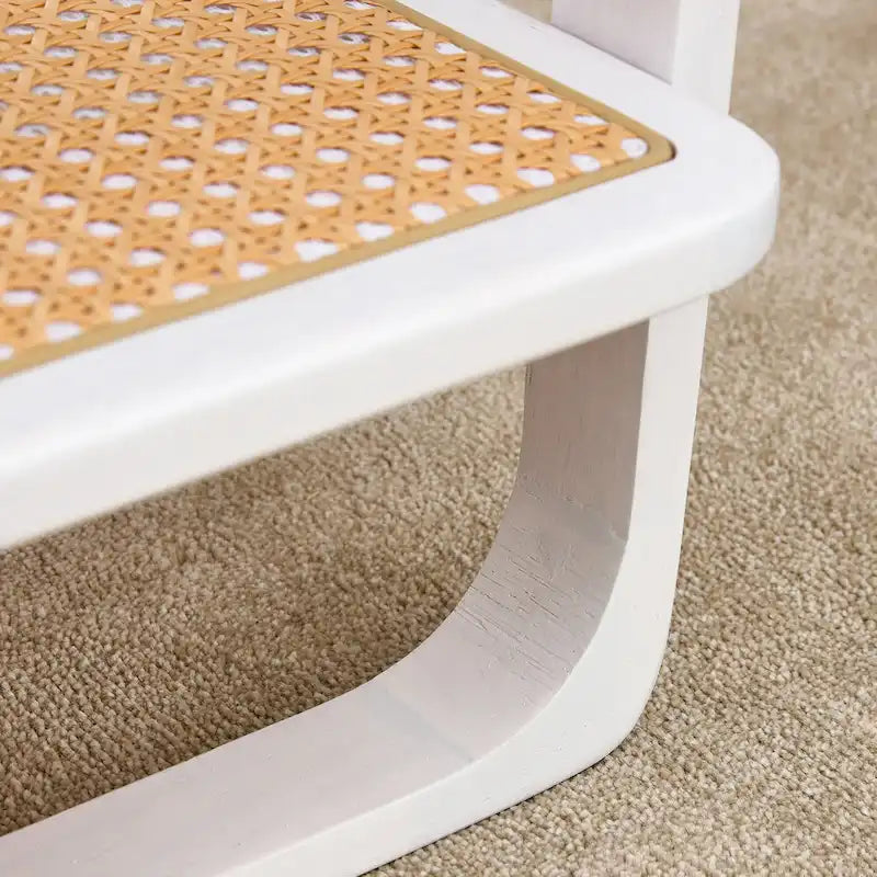 White Farmhouse Coffee Table with Two Open Shelves