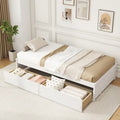 Twin Captain Bed with 2 Storage Drawers and Slat Support, White
