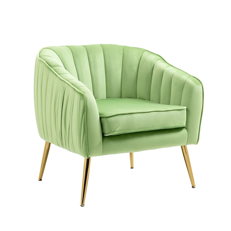Set di poltrona decorativa in velluto trapuntato e pouf
