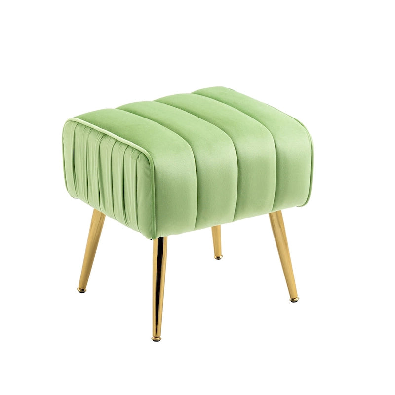 Set di poltrona decorativa in velluto trapuntato e pouf