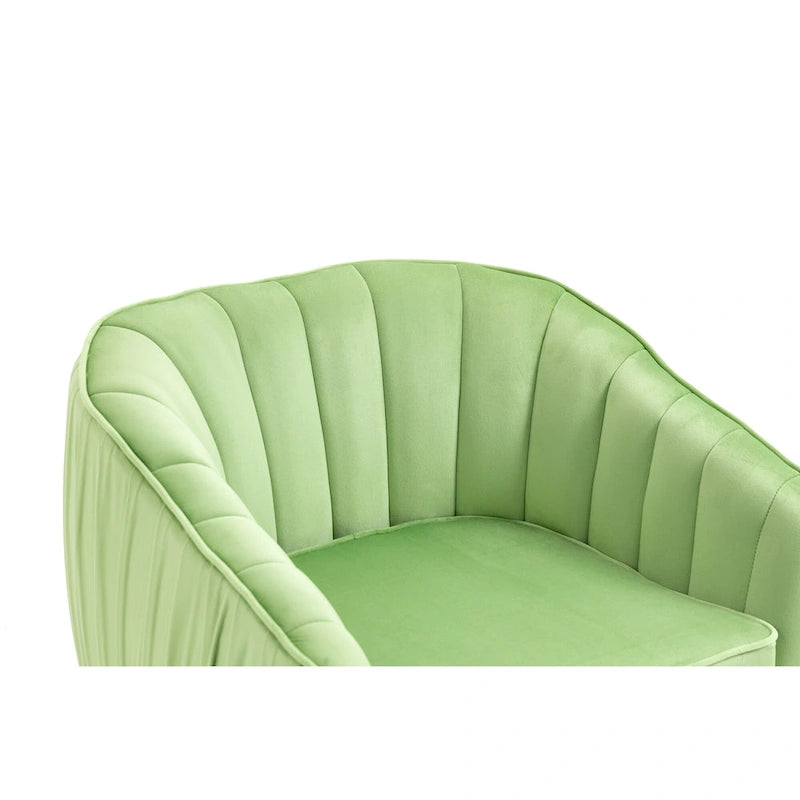 Set di poltrona decorativa in velluto trapuntato e pouf