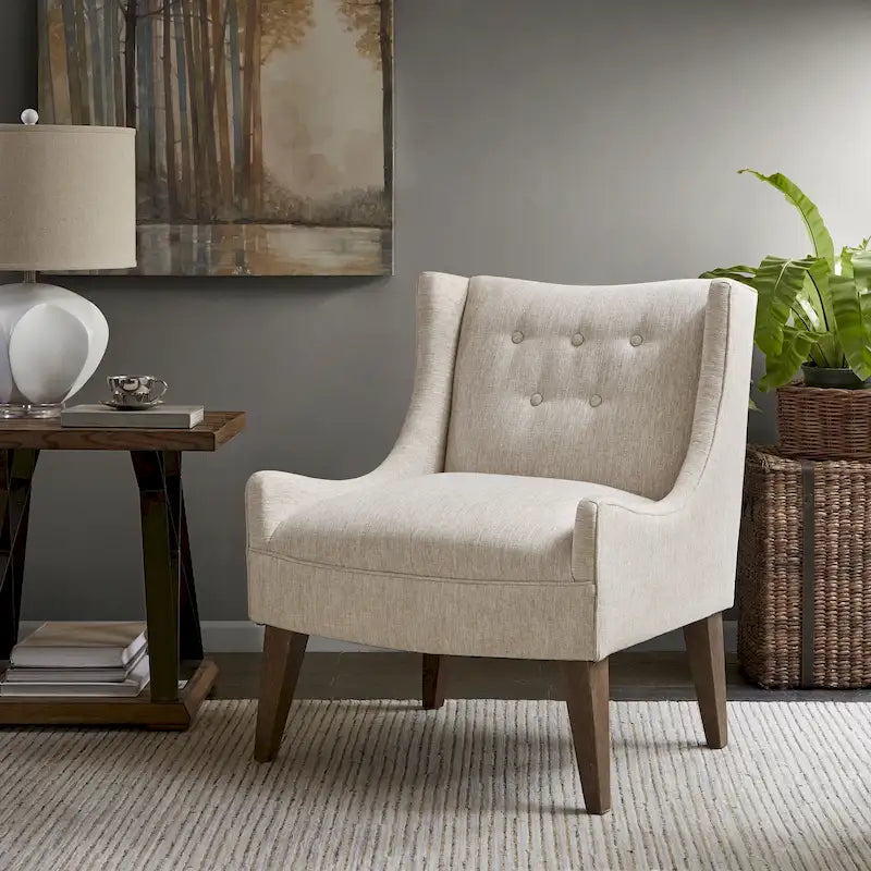 Upholstered Accent Chair with Tufted Back