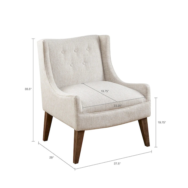 Poltrona decorativa imbottita con schienale trapuntato