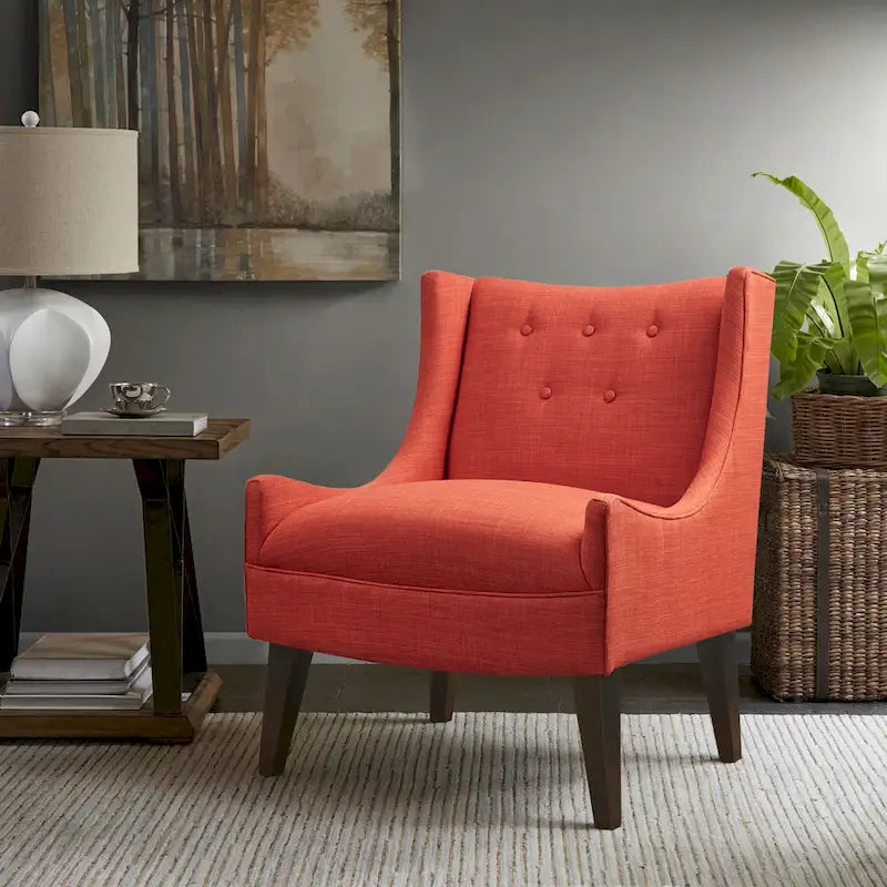 Poltrona decorativa imbottita con schienale trapuntato