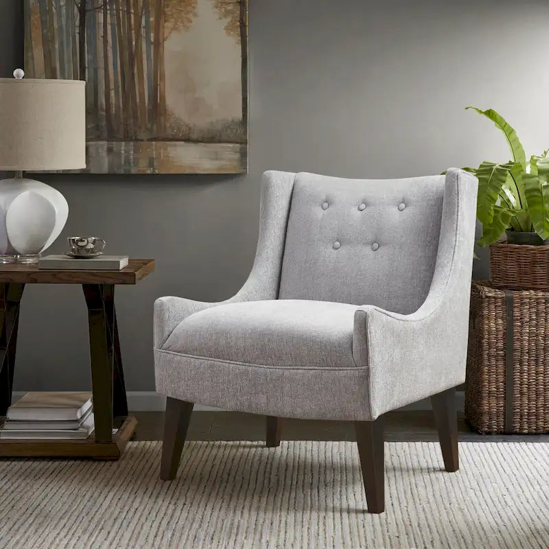 Poltrona decorativa imbottita con schienale trapuntato