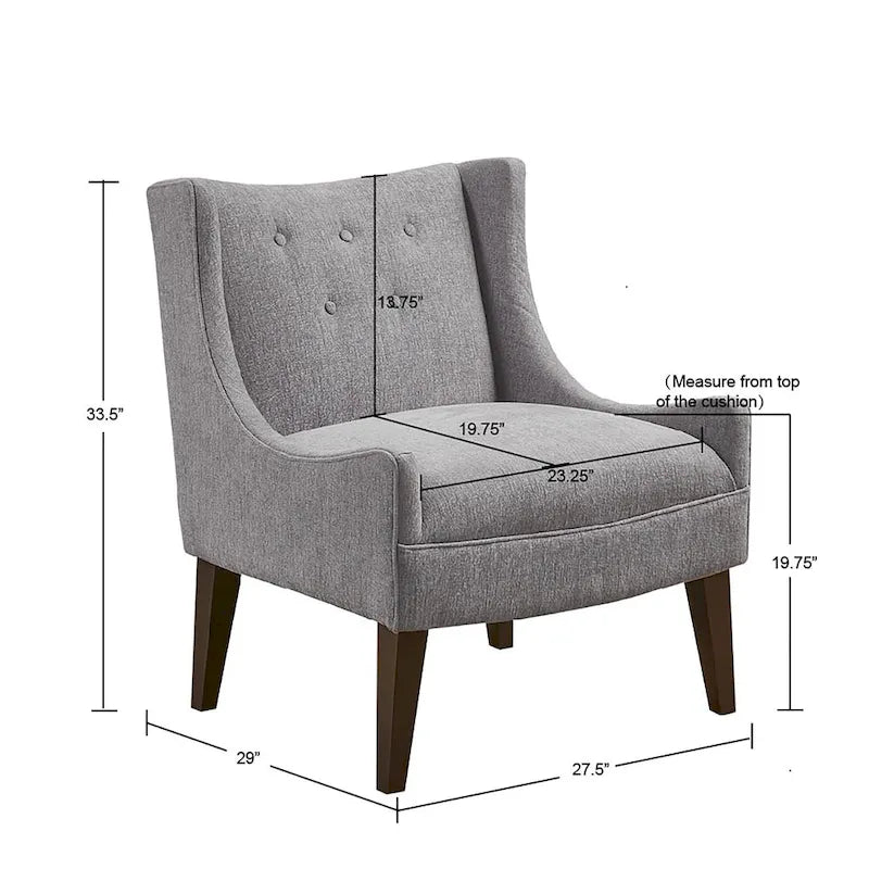 Poltrona decorativa imbottita con schienale trapuntato