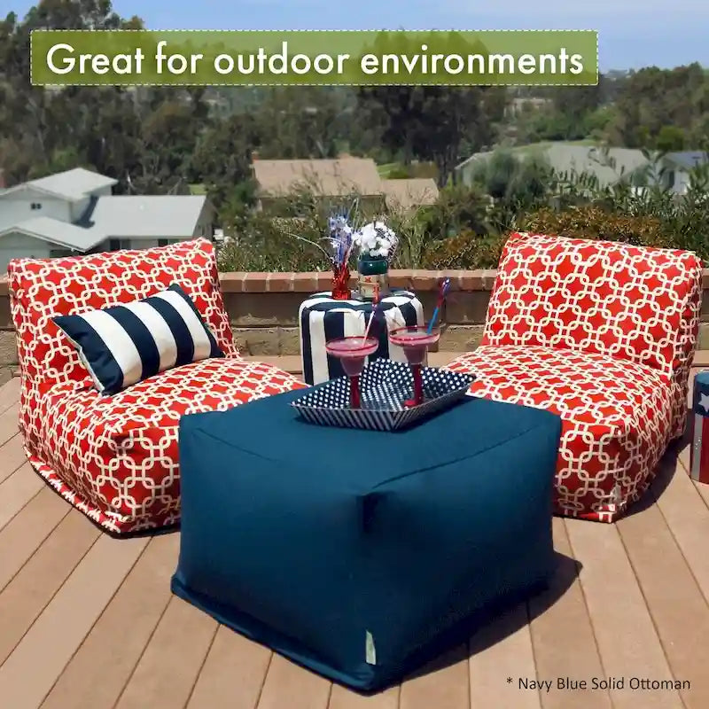 Indoor/Outdoor Ottoman Pouf, 27 x 27 x 17 in