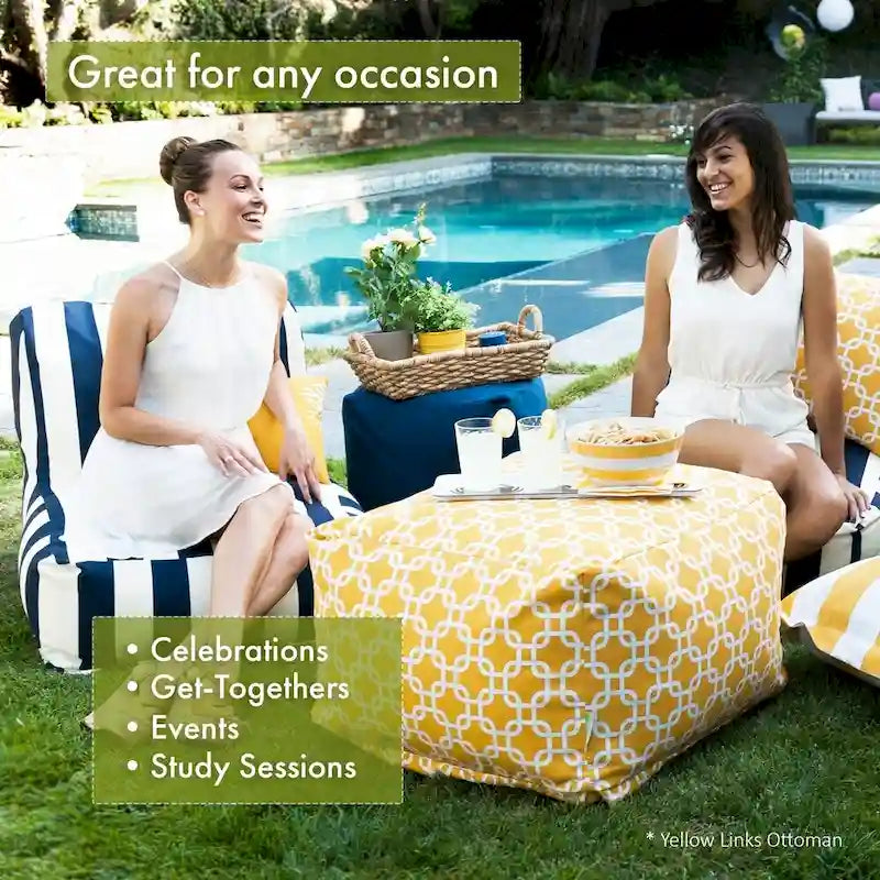 Indoor/Outdoor Ottoman Pouf, 27 x 27 x 17 in