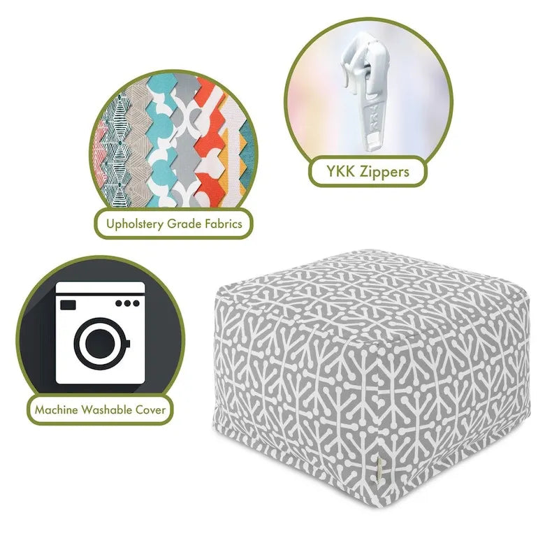 Indoor/Outdoor Ottoman Pouf, 27 x 27 x 17 in