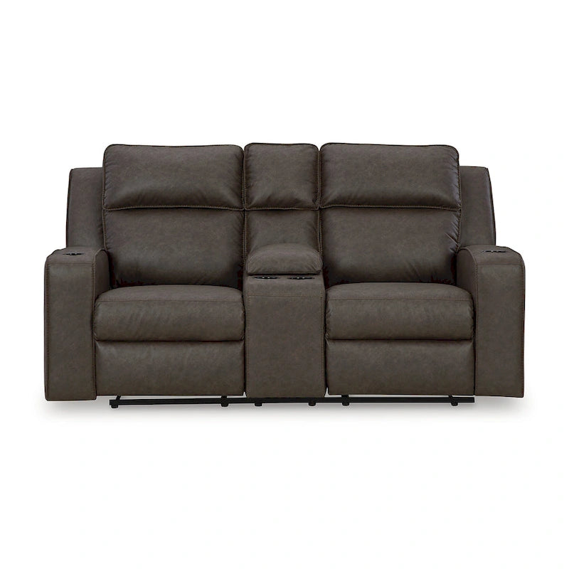 Liege-Zweisitzersofa mit Konsole - 77W x 42D x 43H