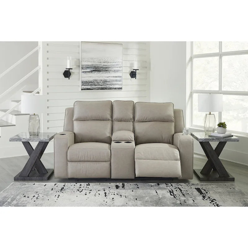 Liege-Zweisitzersofa mit Konsole - 77W x 42D x 43H