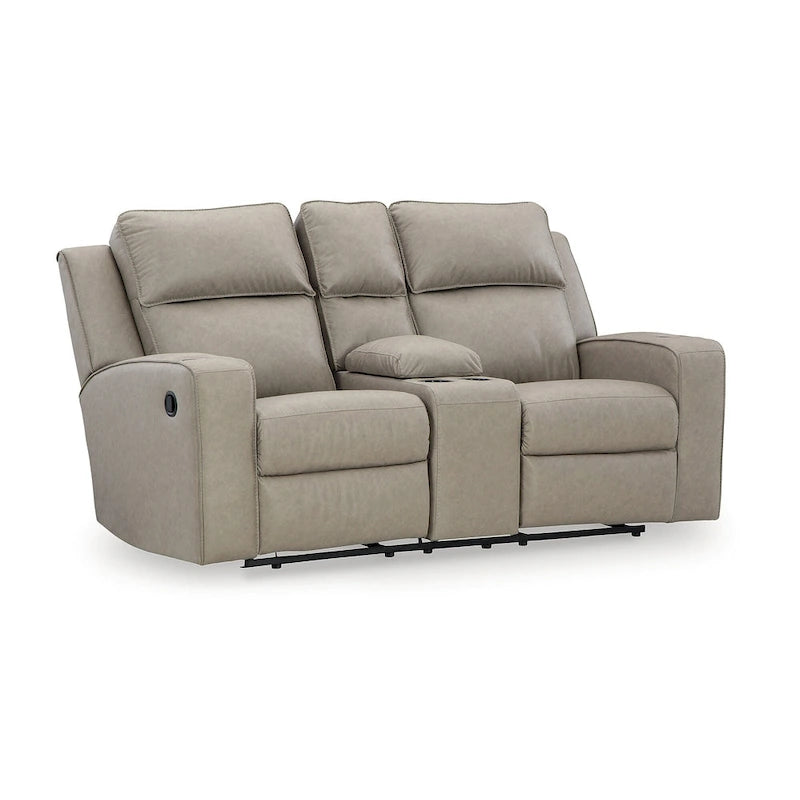 Liege-Zweisitzersofa mit Konsole - 77W x 42D x 43H