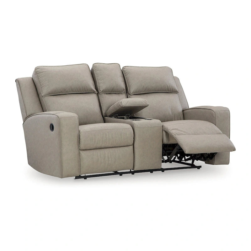 Liege-Zweisitzersofa mit Konsole - 77W x 42D x 43H