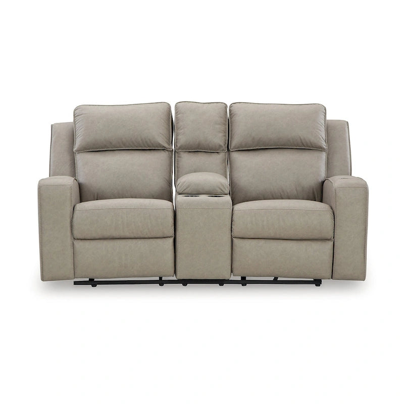 Liege-Zweisitzersofa mit Konsole - 77W x 42D x 43H
