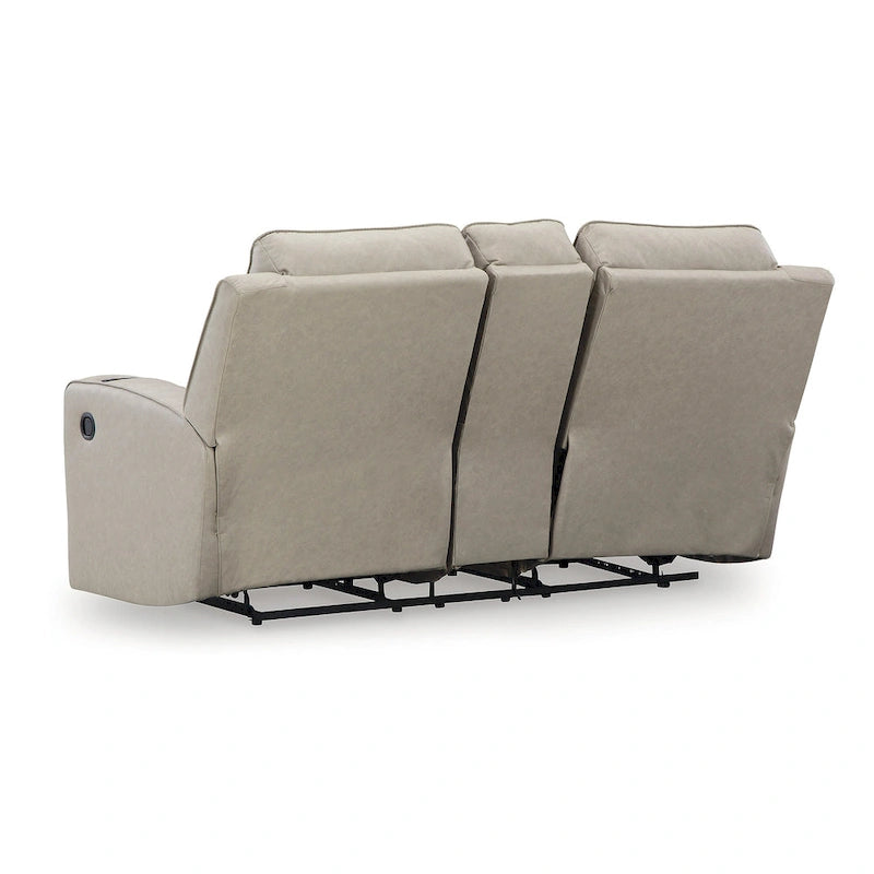 Liege-Zweisitzersofa mit Konsole - 77W x 42D x 43H