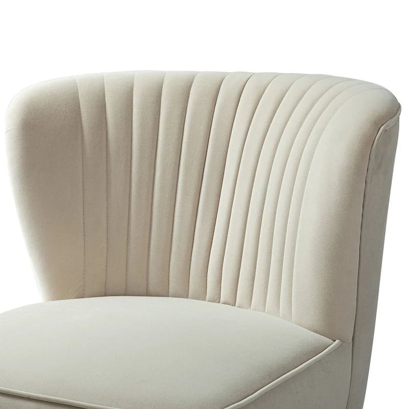 Velvet Tufted Accent Chairs with Gold-Tone Legs, Set of 2