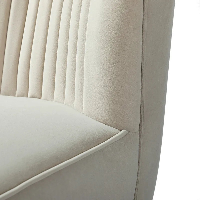 Velvet Tufted Accent Chairs with Gold-Tone Legs, Set of 2