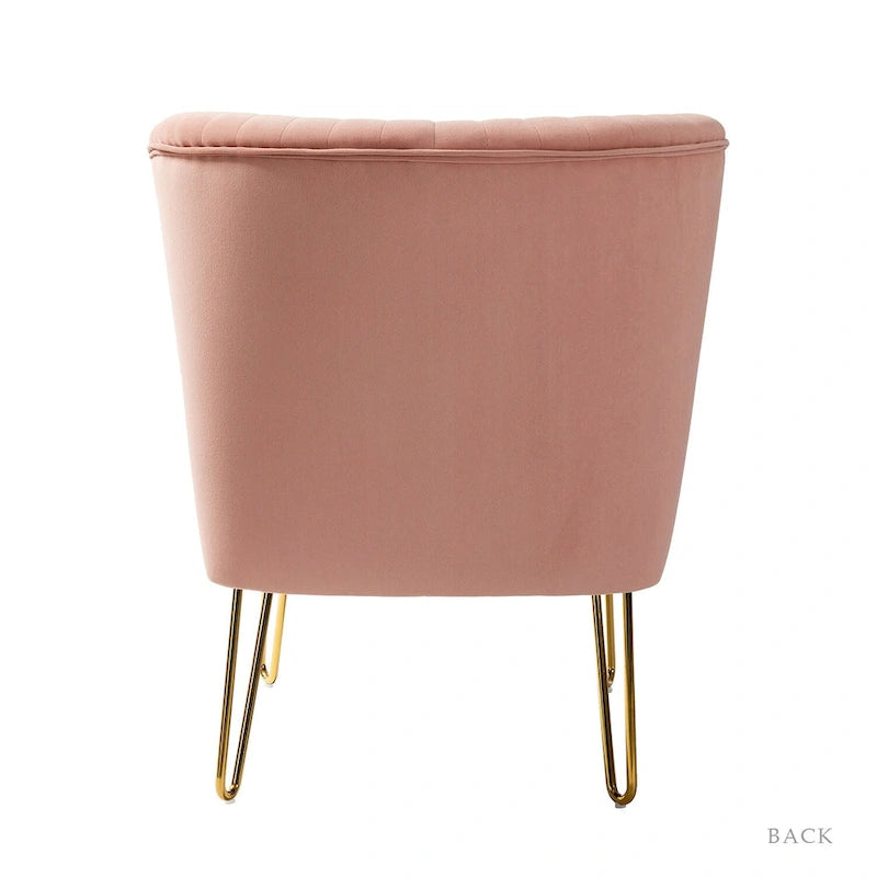 Velvet Tufted Accent Chairs with Gold-Tone Legs, Set of 2