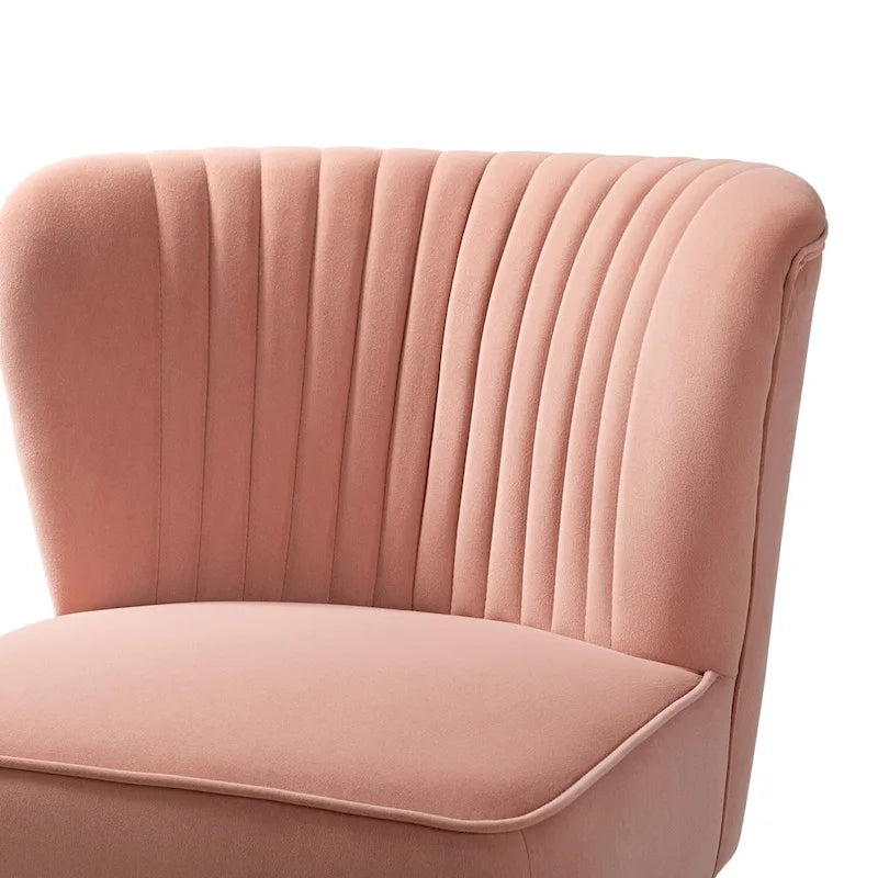 Velvet Tufted Accent Chairs with Gold-Tone Legs, Set of 2