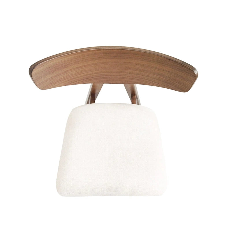 Barhocker aus Stoff und Gummibaumholz im Mid-Century-Stil (2er-Set)