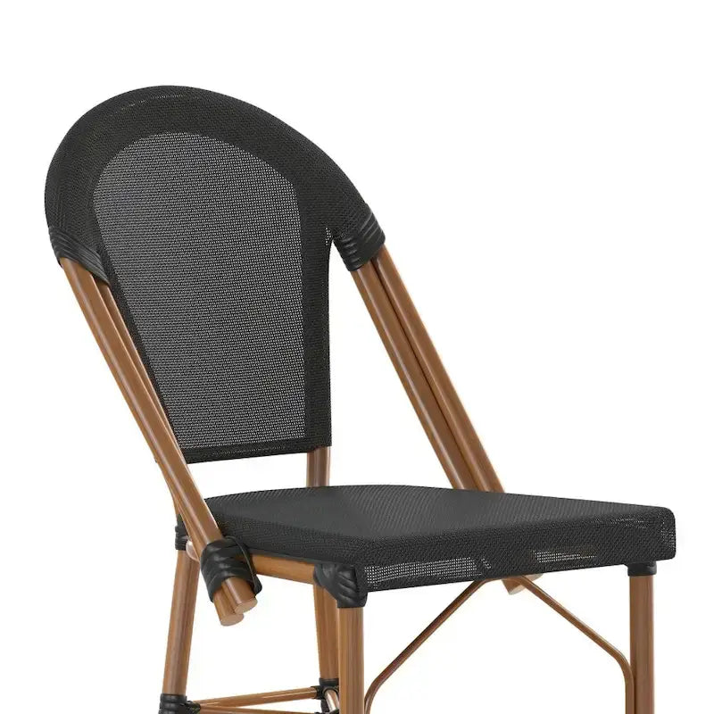 2PK Stacking Bistro Chair with Metal Frame & PE Seat