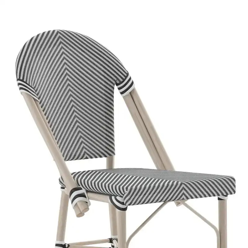 2PK Stacking Bistro Chair with Metal Frame & PE Seat