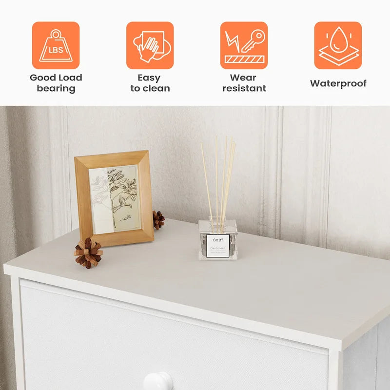 7-Drawer Fabric Dresser with Steel Frame for Bedroom