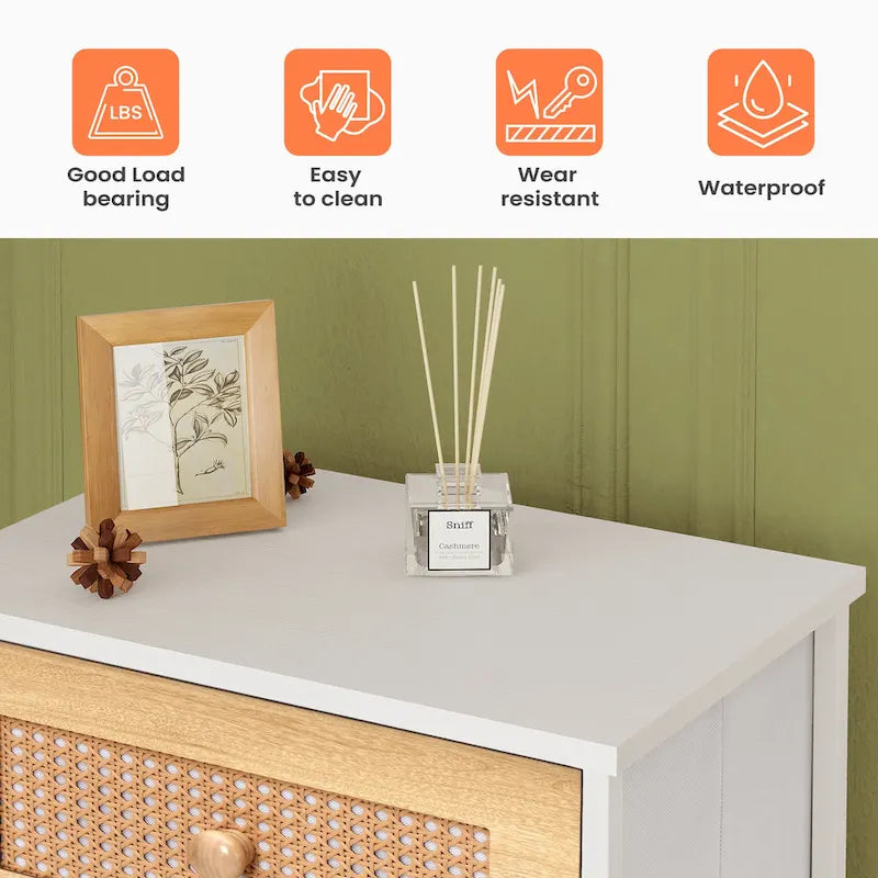 7-Drawer Fabric Dresser with Steel Frame for Bedroom