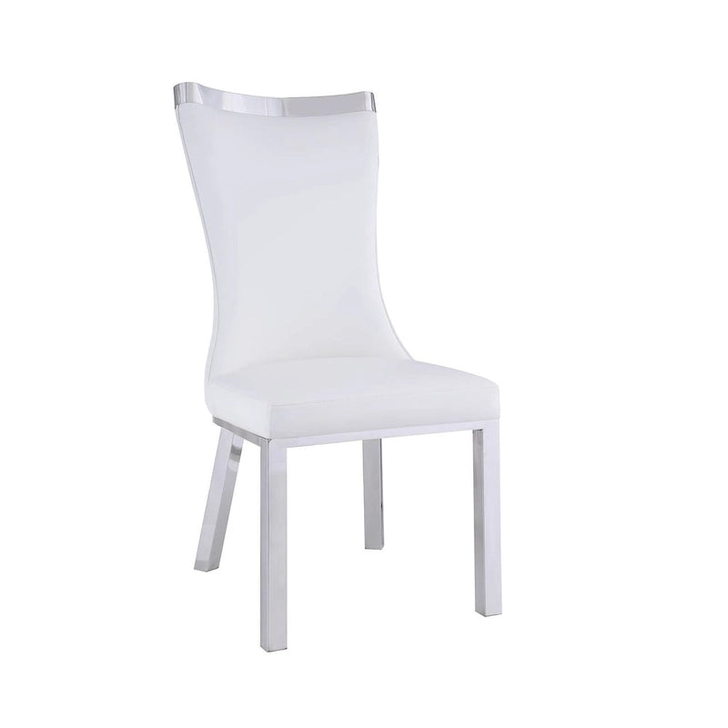 White Curved-Back Dining Chairs, Set of 2