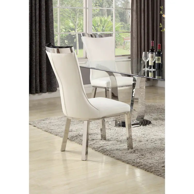 Set di 2 sedie da pranzo bianche con schienale curvo