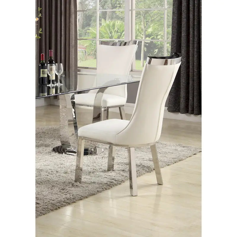 Set di 2 sedie da pranzo bianche con schienale curvo