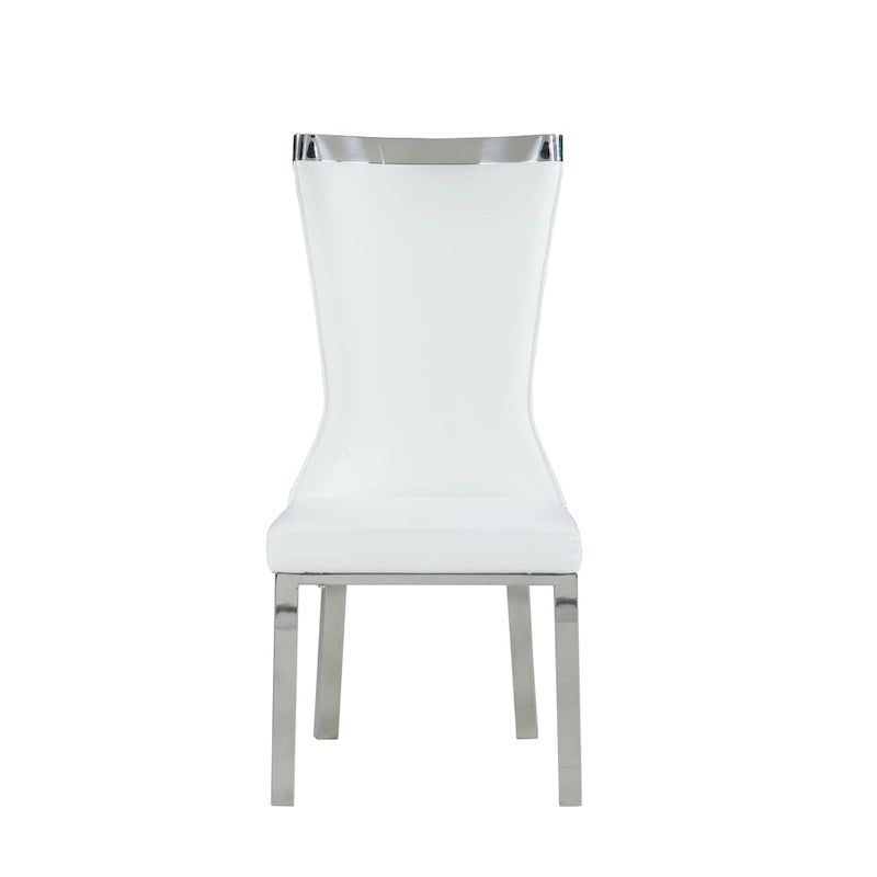 Set di 2 sedie da pranzo bianche con schienale curvo