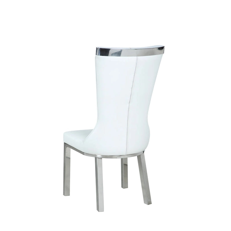 Set di 2 sedie da pranzo bianche con schienale curvo