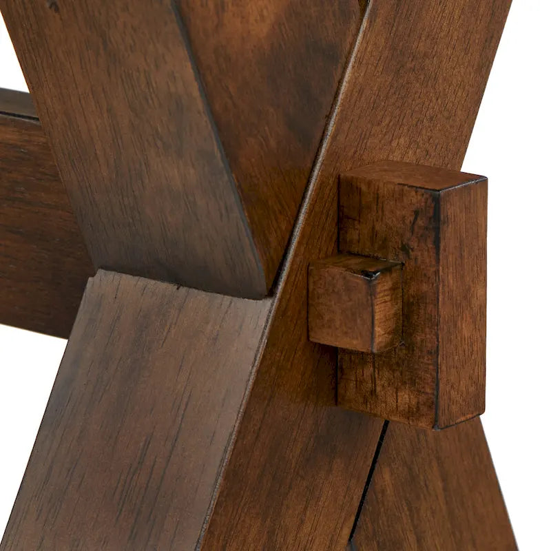 Live Edge Solid Rubberwood Dining Bench in Walnut