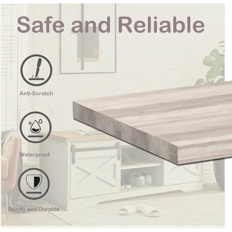 47-Inch Farmhouse Entryway Shoe Storage Bench with Cushion