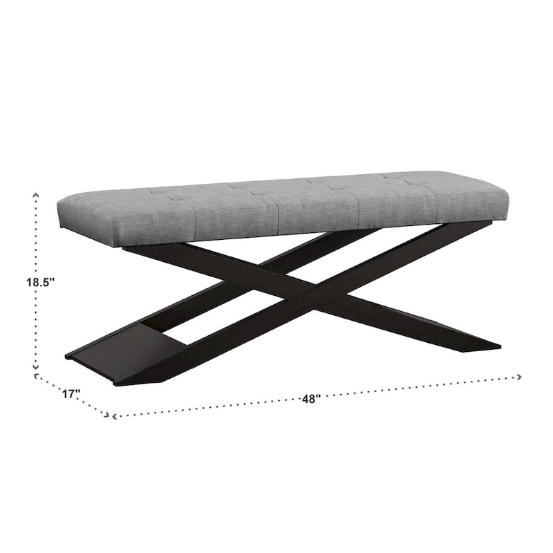 48 Wood X-Base Bench