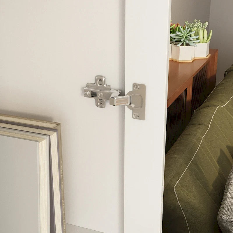 Credenza buffet con ante in vetro acrilico e gambe in metallo