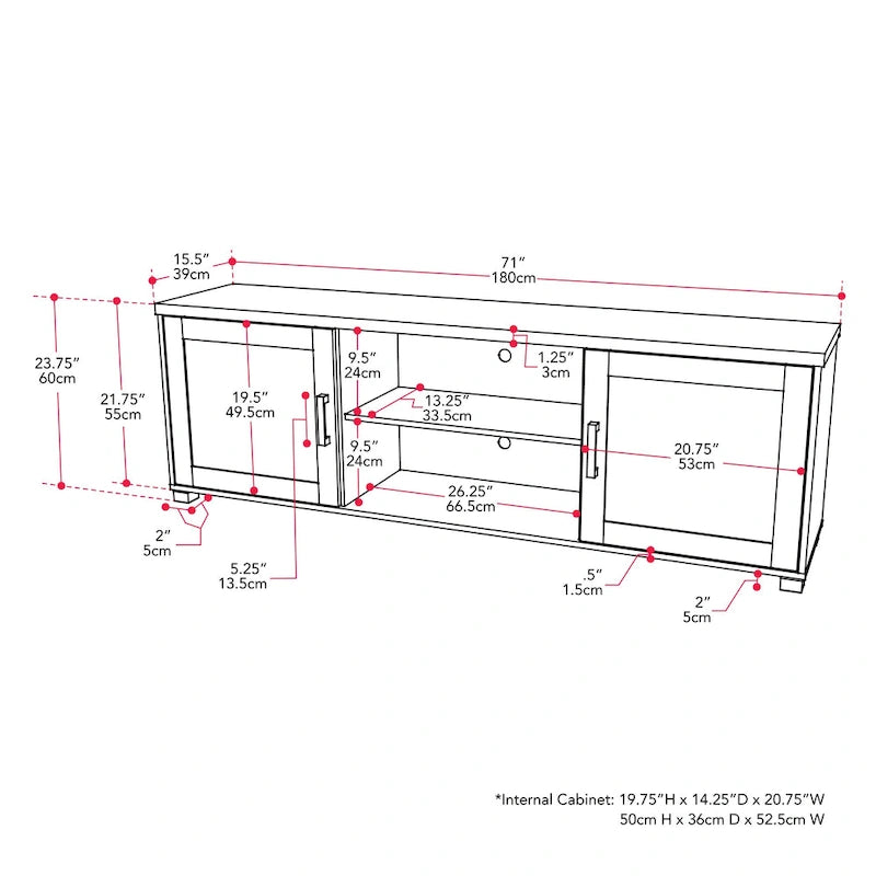 TV Stand with Doors for TVs up to 85 Inches
