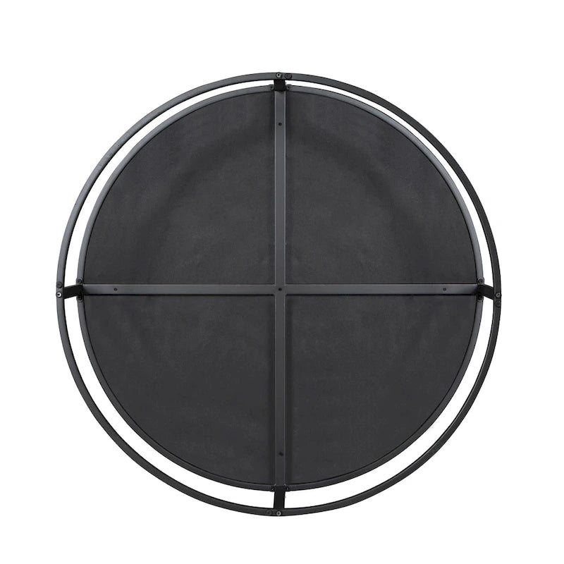 Pouf rotondo contemporaneo in tessuto con cuscino