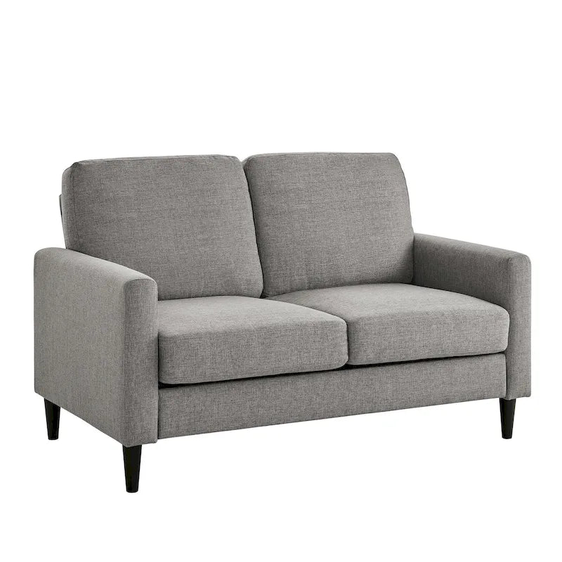 Contemporary Linen-Look Loveseat Sofa