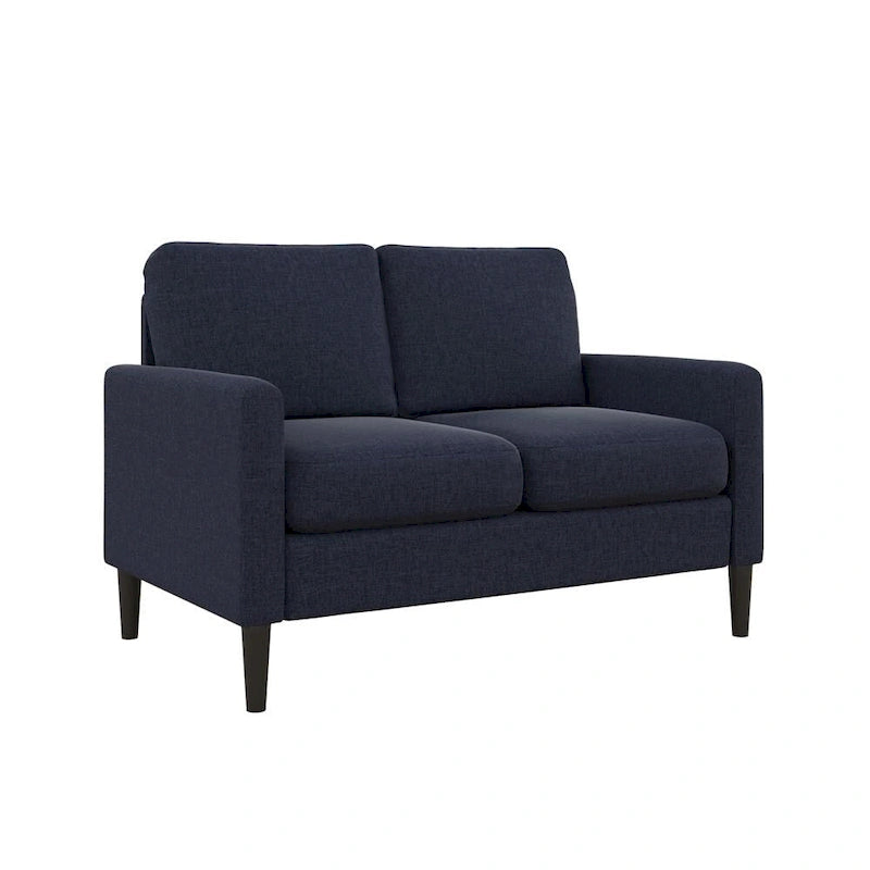 Contemporary Linen-Look Loveseat Sofa