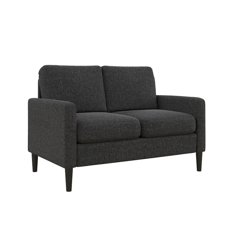 Contemporary Linen-Look Loveseat Sofa