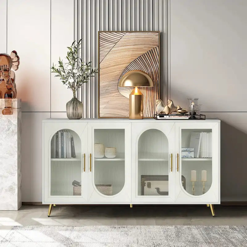 Wood Buffet Storage Cabinet with Adjustable Shelves