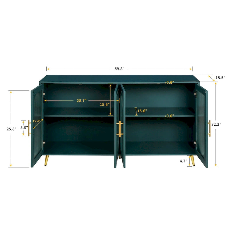 Wood Buffet Storage Cabinet with Adjustable Shelves