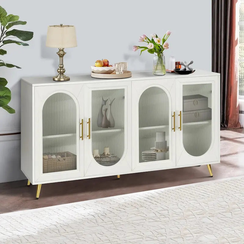 Wood Buffet Storage Cabinet with Adjustable Shelves