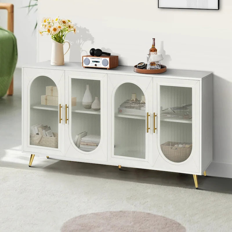 Wood Buffet Storage Cabinet with Adjustable Shelves