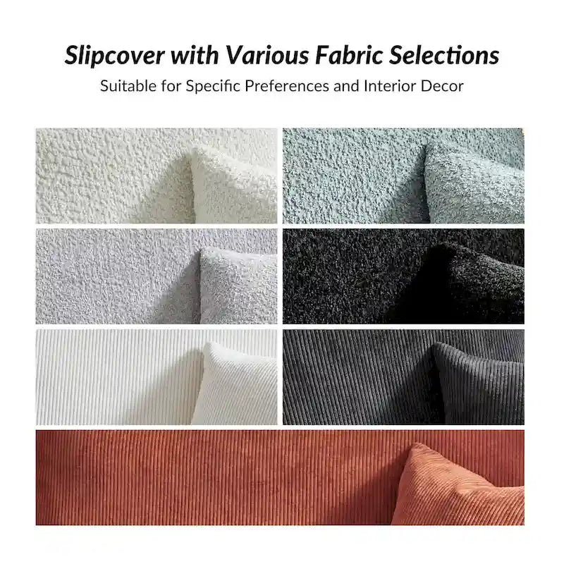 80.5-Inch Modern Slipcovered Sofa with Removable Back Cushions